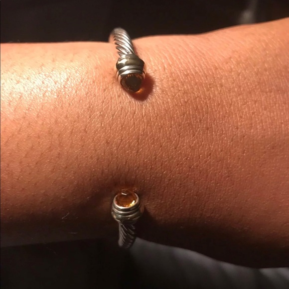 Auth. David Yurman 5mm 14k Citrine Cable Bangle - Picture 2 of 8